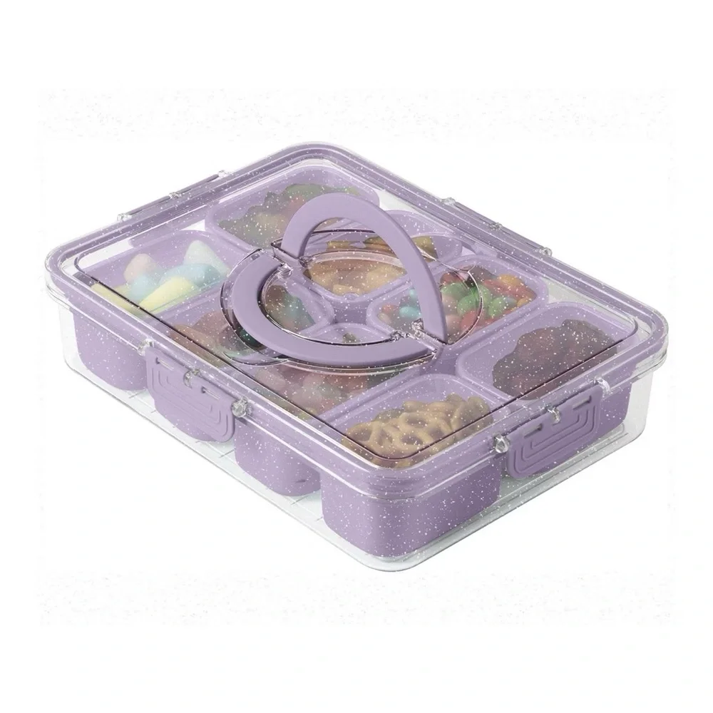 Cook nwt With Color Sparkle with Lid Snack Box Food Storage Container Purple - Picture 3 of 5